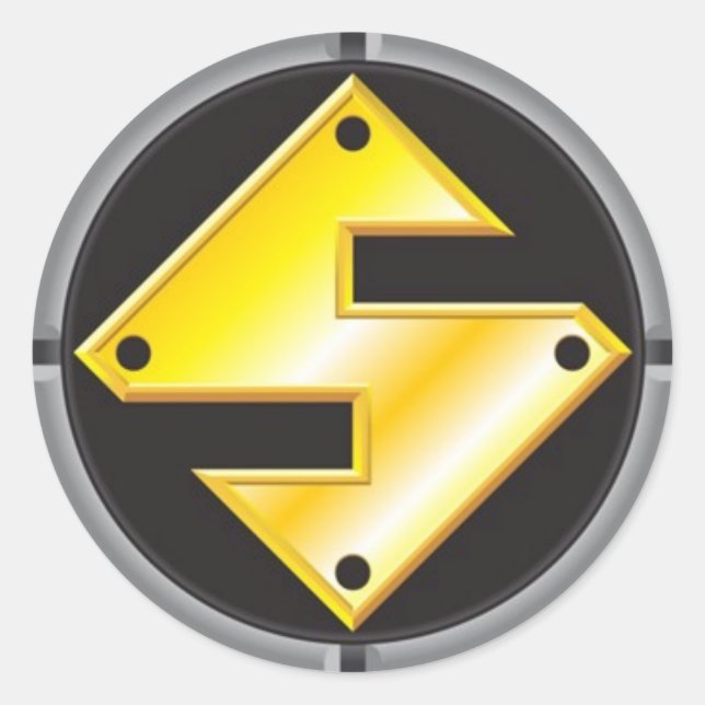 Pegatina Redonda Logo de SteelMan (Anverso)