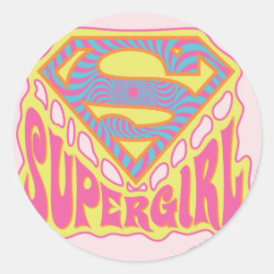Pegatina Redonda Logo de Supergirl Groovy