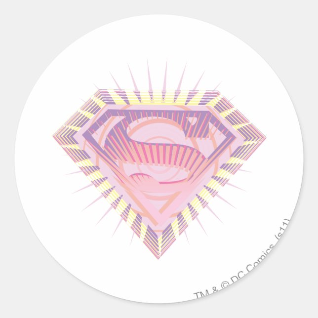 Pegatina Redonda Logo de Supergirl Rad (Anverso)