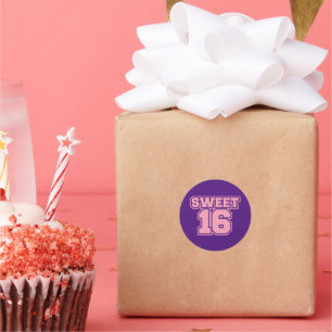 Pegatina Redonda Logo de Sweet dieciséis cumpleaños