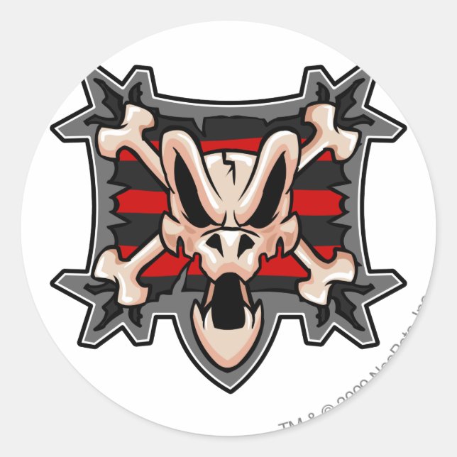 Pegatina Redonda Logo de Team Krawk Island (Anverso)