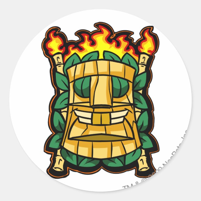 Pegatina Redonda Logo de Team Mystery Island (Anverso)