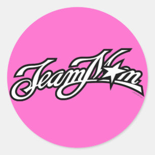 Pegatina Redonda Logo de TeamMom Black