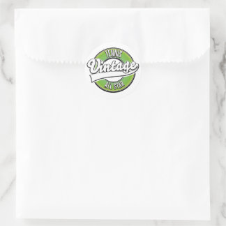 Pegatina Redonda Logo de Tennis Vintage All