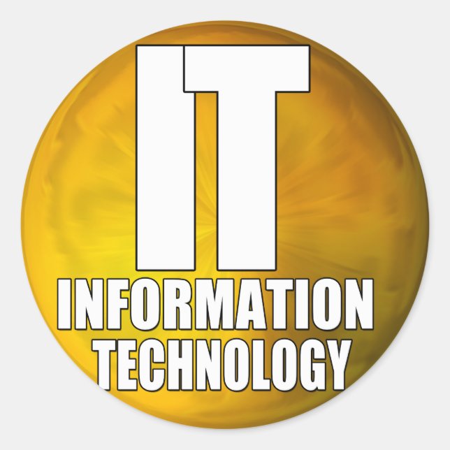 PEGATINA REDONDA LOGO DE TI - TECNOLOGÍA DE LA INFORMACIÓN (Anverso)