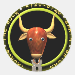 Pegatina Redonda Logo de Valxart Taurus zodiac