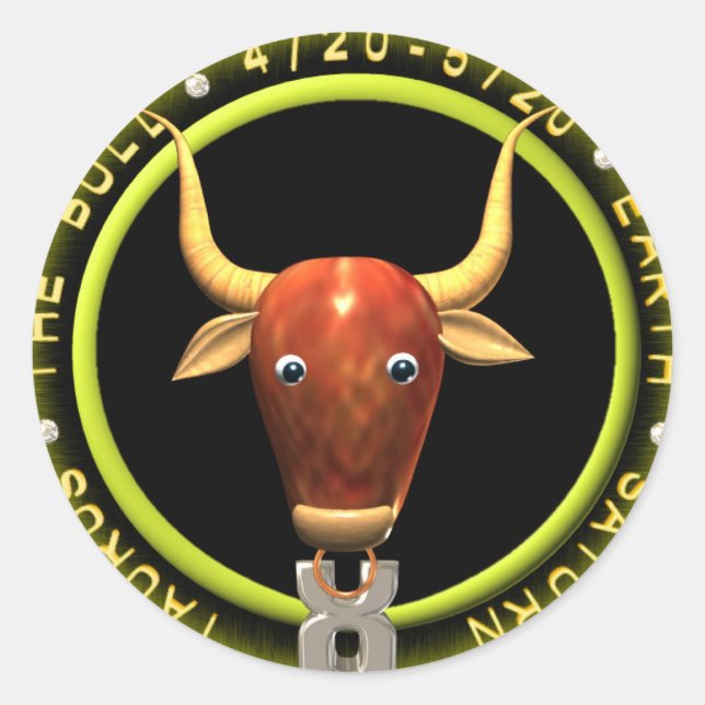 Pegatina Redonda Logo de Valxart Taurus zodiac (Anverso)