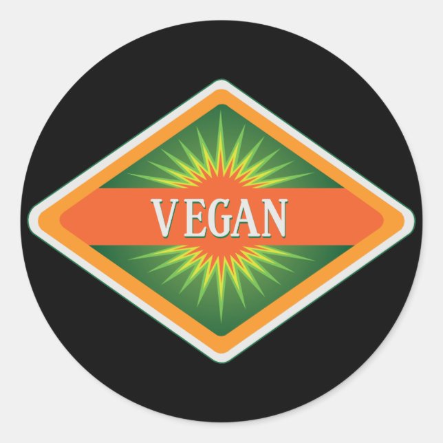 Pegatina Redonda Logo de Vegan Colours (Anverso)