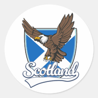 Pegatina Redonda Logo de viaje de Escocia