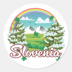 Pegatina Redonda Logo de viajes de Eslovenia