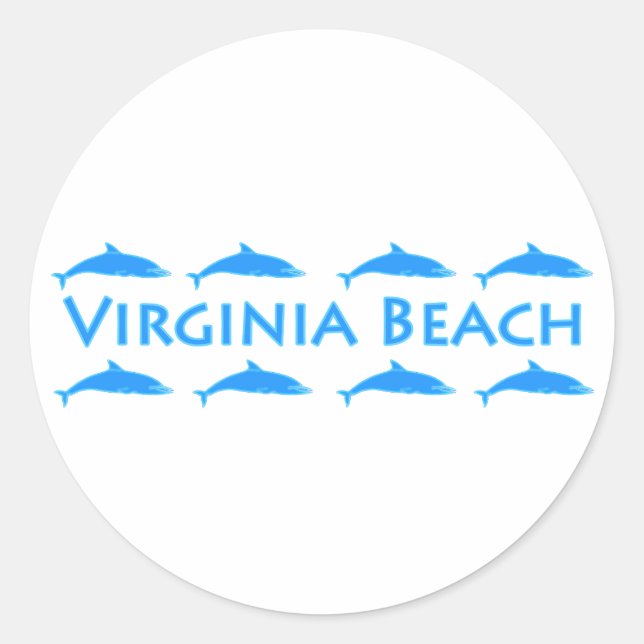 Pegatina Redonda Logo de Virginia Beach Dolphins (Anverso)