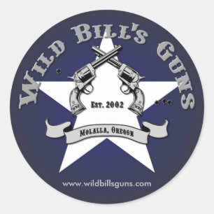 Pegatina Redonda Logo de Wild Bill's Guns Patriot