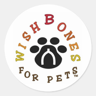 Pegatina Redonda Logo de Wishbone para Mascotas