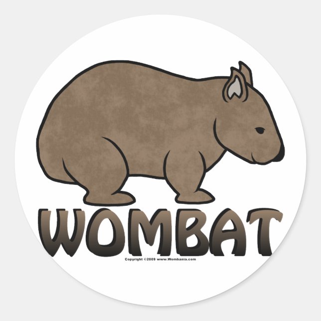 Pegatina Redonda Logo de Wombat II (Anverso)