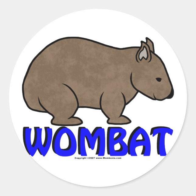 Pegatina Redonda Logo de Wombat III (Anverso)