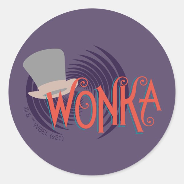Pegatina Redonda Logo de Wonka Spiral (Anverso)