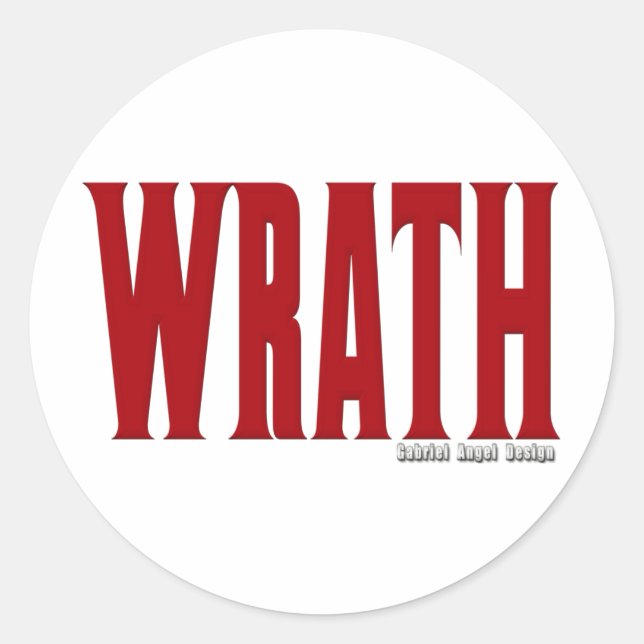 Pegatina Redonda Logo de Wrath (Anverso)