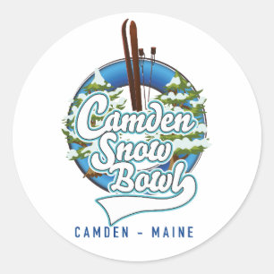 Pegatina Redonda Logo del camden Snow Bowl.