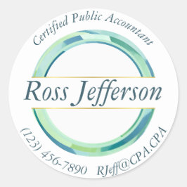 Pegatina Redonda Logo del Círculo Azul