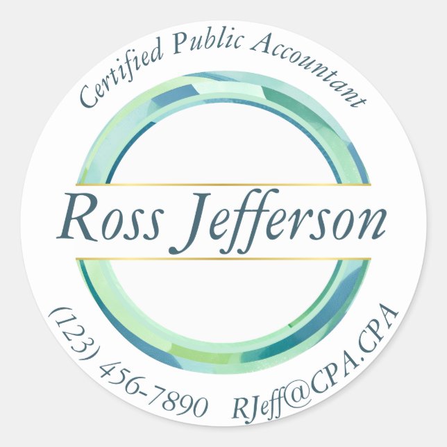 Pegatina Redonda Logo del Círculo Azul (Anverso)