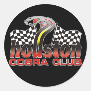 Pegatina Redonda Logo del Club Cobra de Houston - Diciembre de 2009