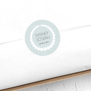 Pegatina Redonda Logo del collar del Pastel   Diseño de joyas