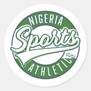Pegatina Redonda Logo del Deporte de Nigeria