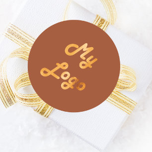 Pegatina Redonda Logo del negocio de la tierra polvorienta del nara