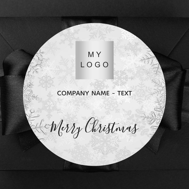Pegatina Redonda Logo del negocio de los copos de nieve de plata de (Subido por el creador)