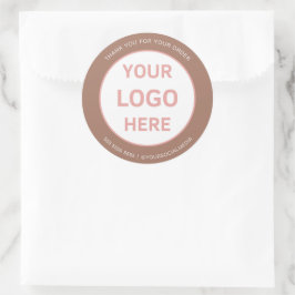 Pegatina Redonda Logo del Personalizado de panadería Brown
