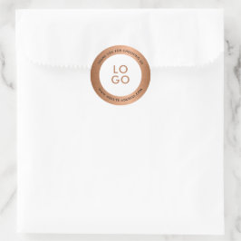 Pegatina Redonda Logo del Personalizado de textura metálica de cobr