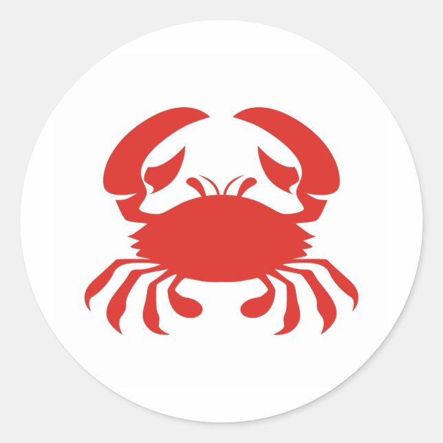 Pegatina Redonda Logo del Red Crab (Anverso)