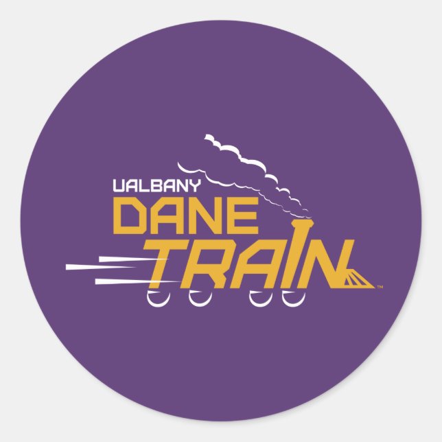 Pegatina Redonda Logo del Tren de Dane de la UAlbany (Anverso)