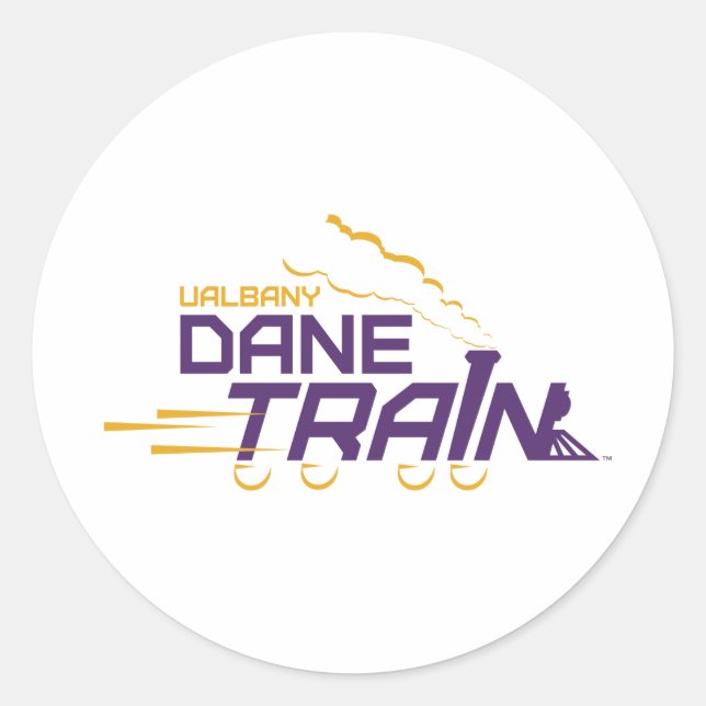 Pegatina Redonda Logo del Tren de Dane de la UAlbany (Anverso)