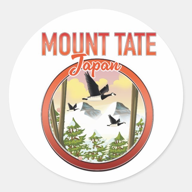 Pegatina Redonda Logo del viaje al Monte Tate Japón (Anverso)