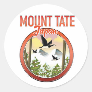 Pegatina Redonda Logo del viaje al Monte Tate Japón