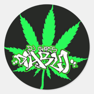 PEGATINA REDONDA LOGO DJ CHRIS DIABLO 4