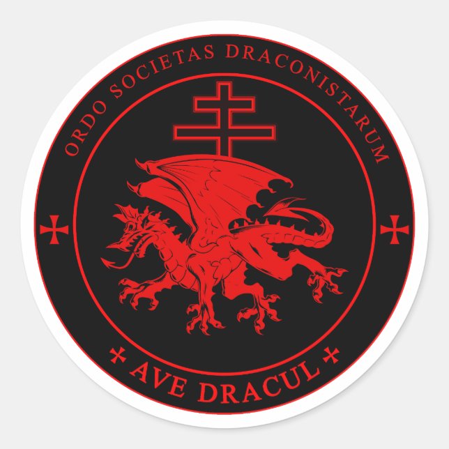 PEGATINA REDONDA LOGO DRACONISTARIO DE ORDO SOCIETAS (Anverso)