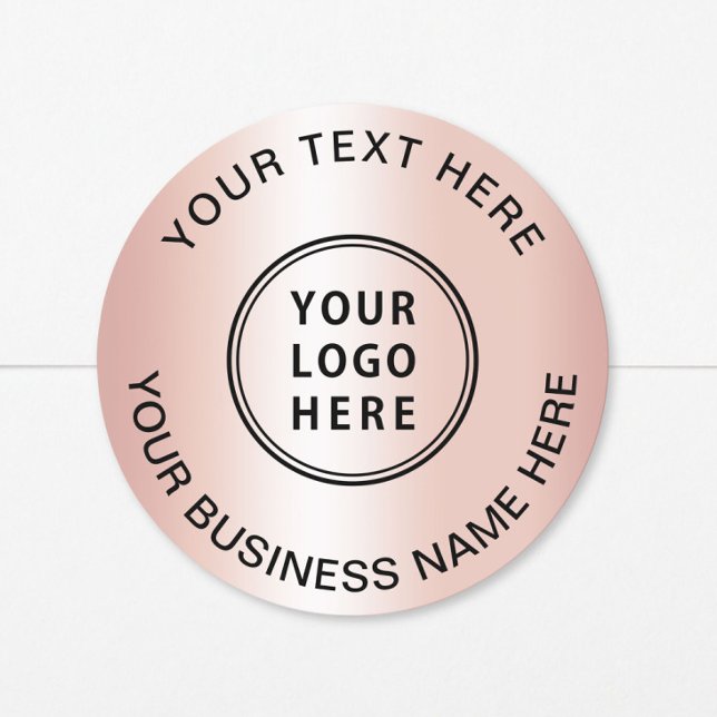 Pegatina Redonda Logo Empresa Rosa Dorado (Subido por el creador)
