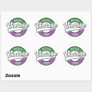 Pegatina Redonda Logo estilo vintage de Bilbao