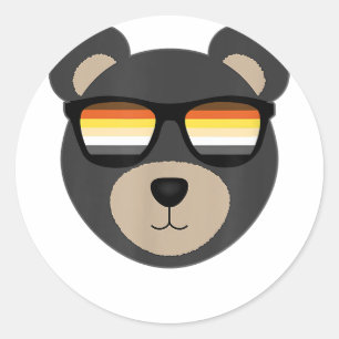 Pegatina Redonda Logo Gay Bear Gafas de sol