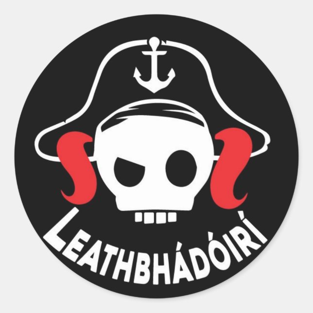 Pegatina Redonda Lógó Leathbhádóirí (Anverso)
