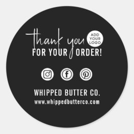 Pegatina Redonda LOGO minimalista Gracias por tu pedido