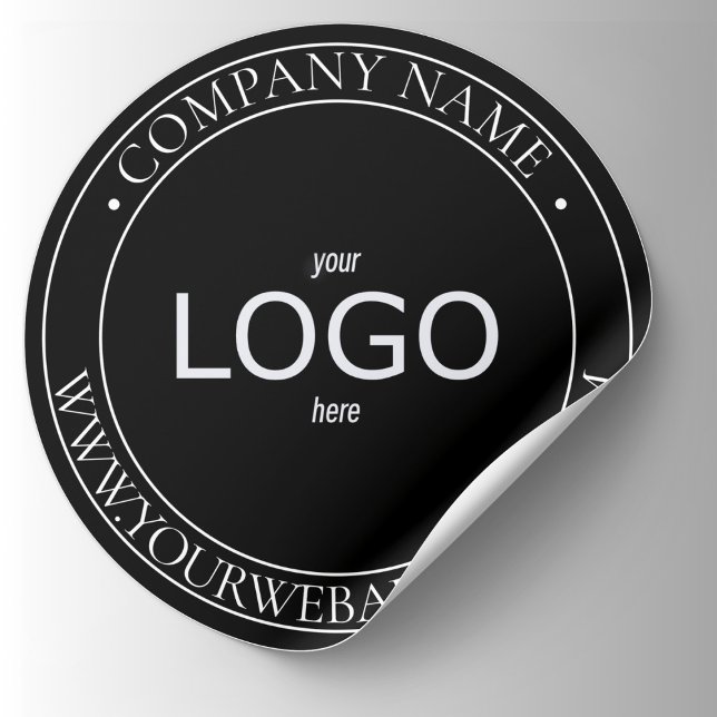Pegatina Redonda LOGO Negrita Mínimo Negro y Blanco (Subido por el creador)