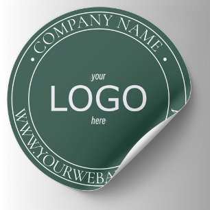 Pegatina Redonda LOGO Negrita Verde y Blanco mínimo