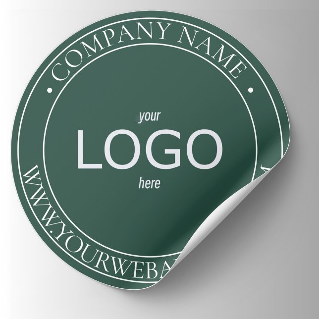 Pegatina Redonda LOGO Negrita Verde y Blanco mínimo (Subido por el creador)