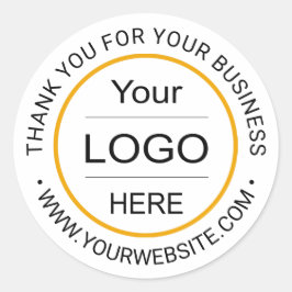 Pegatina Redonda Logo personalizado de la empresa"Gracias por tu ne