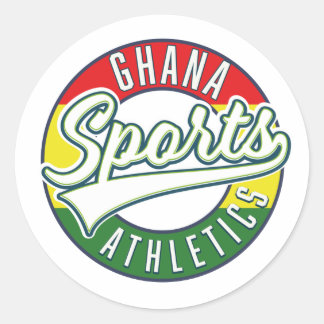 Pegatina Redonda Logo retro del Deporte de Ghana