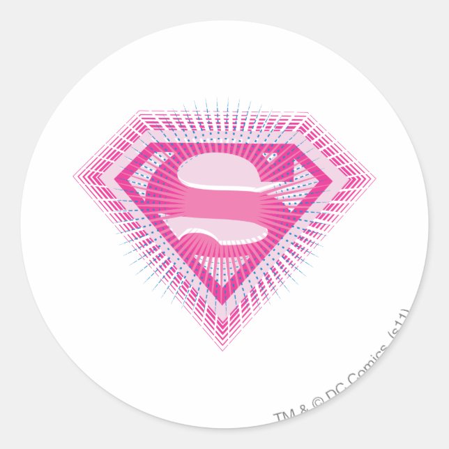 Pegatina Redonda Logo rosa superchica (Anverso)