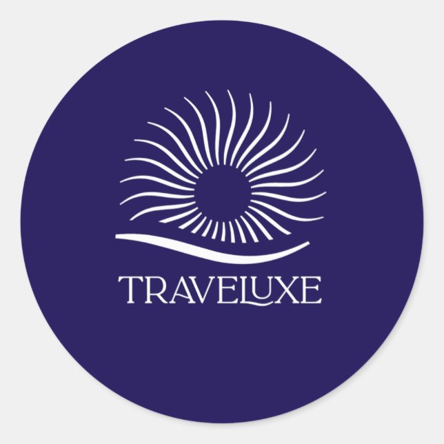 Pegatina Redonda Logo Traveluxe (Anverso)
